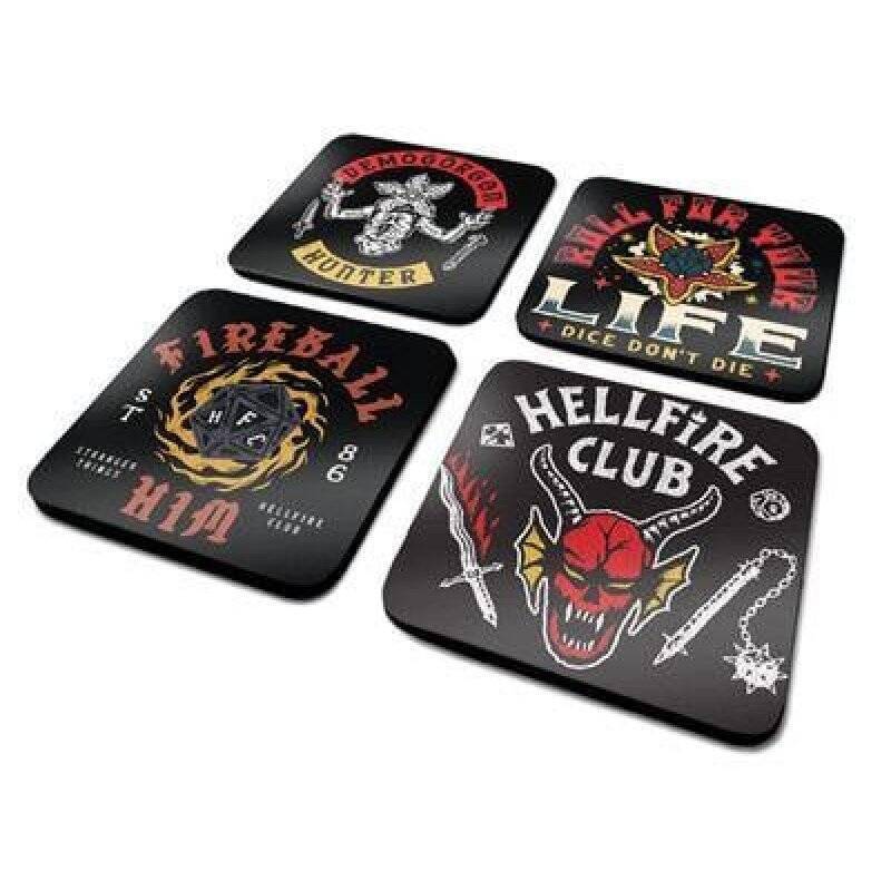 STRANGER THINGS 4 - Hellfire Club - Pack de 4 Dessous de Verre