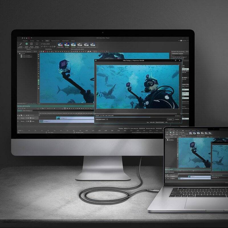 AXAGON RVC-HI2MC USB-C zu HDMI 2.0 Adapter, 4K/60Hz, Aluminum - 1,8 m