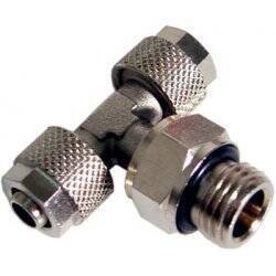 Adapter T-Splitter G1/8 Zoll auf 8/6mm - silber glänzend