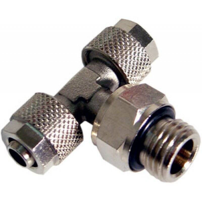 Adapter T-Splitter G1/8 Zoll auf 8/6mm - silber glänzend