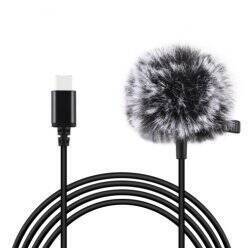 Puluz Jack Lavalier Wired Condenser Recording Microphone 1.5m USB-C / Type-C PU425