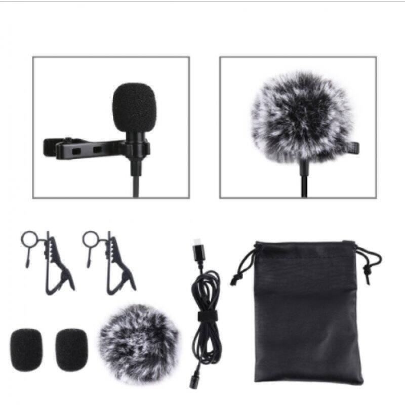 Puluz Jack Lavalier Wired Condenser Recording Microphone 1.5m USB-C / Type-C PU425