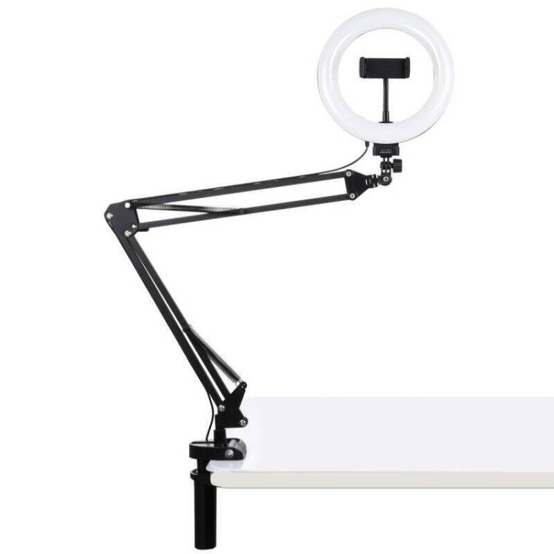 Puluz Desktop arm stand with 20cm LED Vlogging Ring PKT3089B