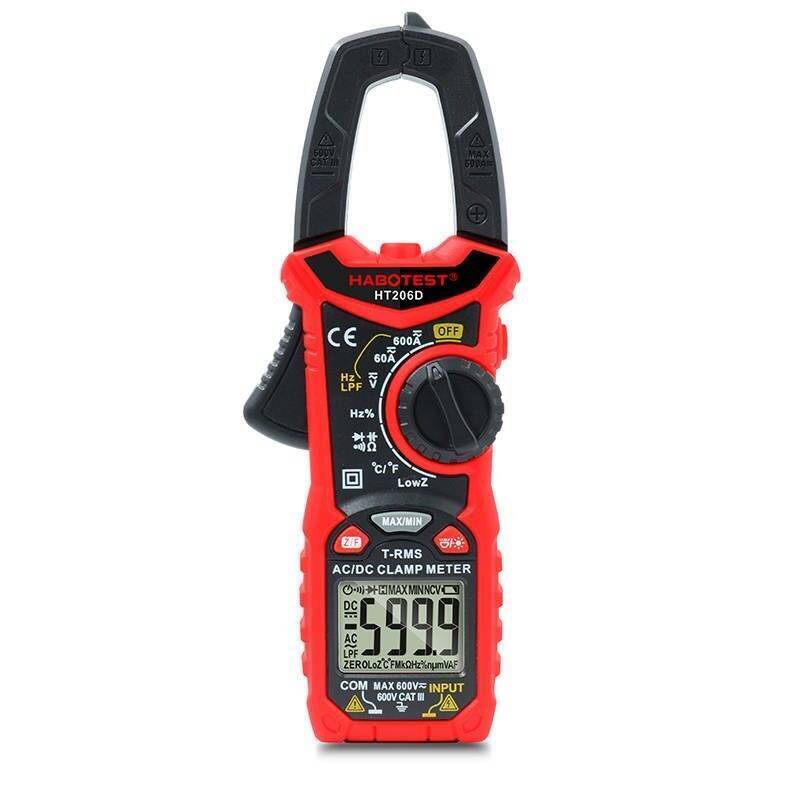 Habotest HT206D True RMS Digital Clamp Meter, NCV, LPF