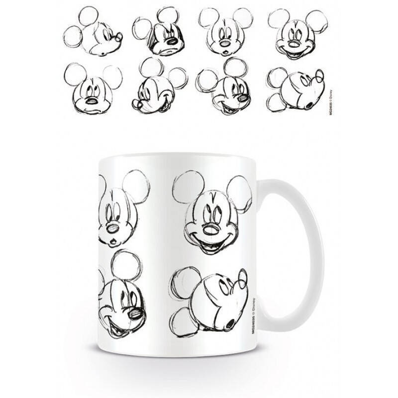 DISNEY - Mug - 300 ml - Mickey Mouse Sketch Faces