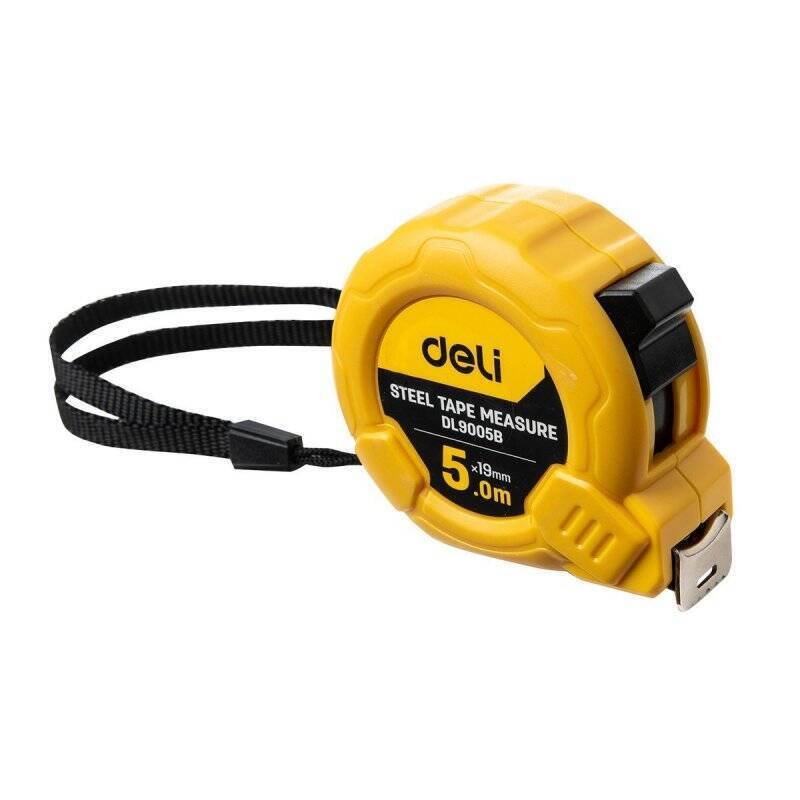 Steel Measuring Tape 5m/19mm Deli Tools EDL9005B (yellow)