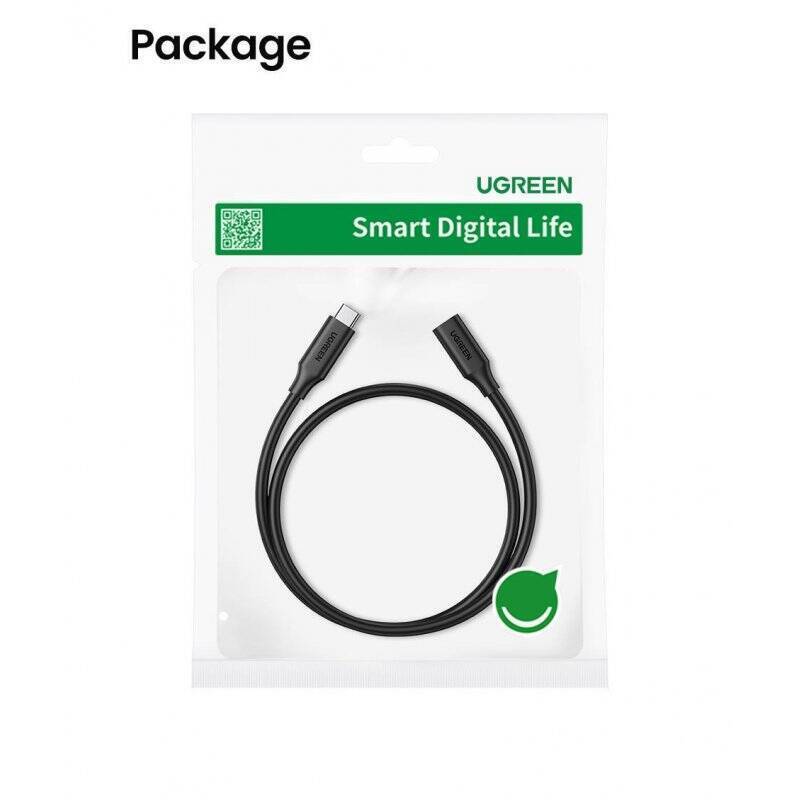 UGREEN USB Type C 3.1 Gen2 Male to Female Cable Nickel Plating 1m (Black)