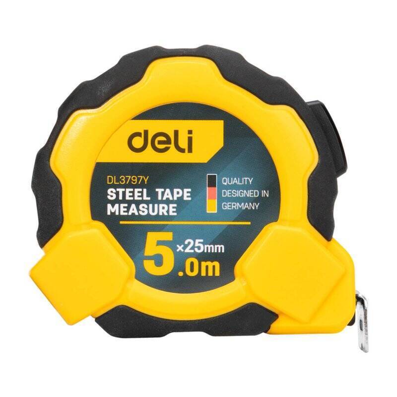 Steel Measuring Tape 5m/25mm Deli Tools EDL3797Y(yellow)
