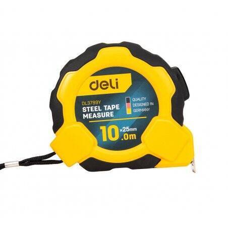 Steel Measuring Tape 10m/25mm Deli Tools EDL3799Y (yellow)