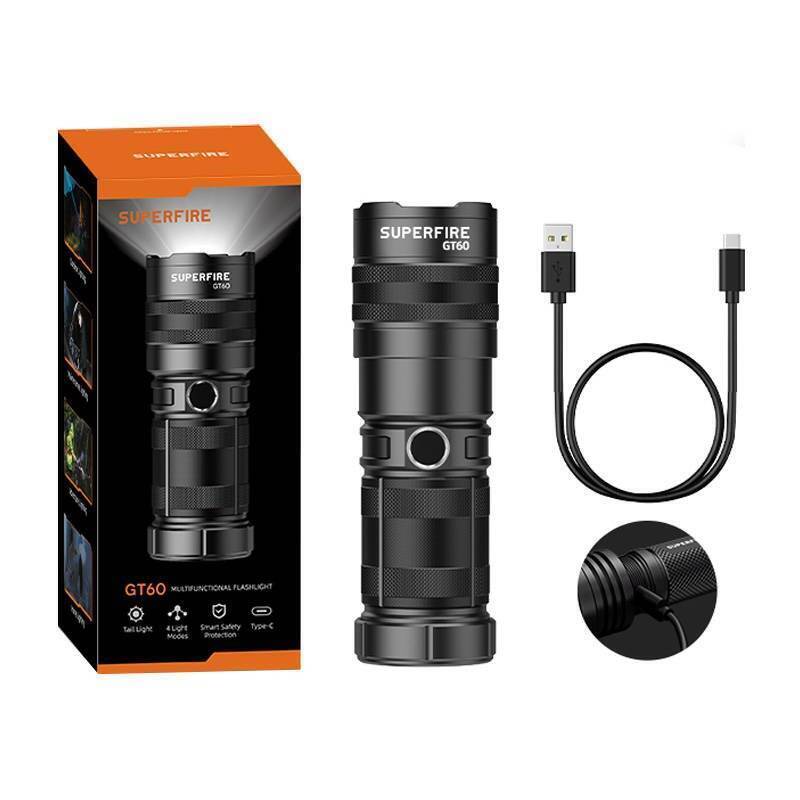 STOCK1 - Superfire flashlight GT60, 2600lm, USB-C
