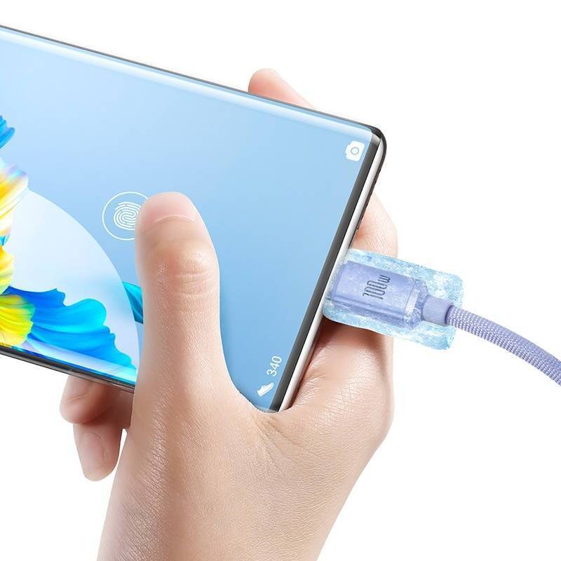 Baseus Crystal Shine cable USB to USB-C, 5A, 1.2m (purple)