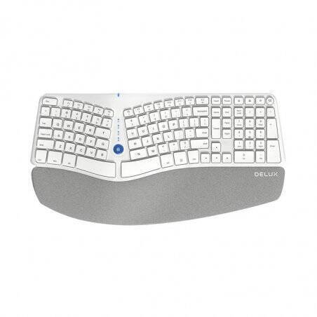 Wireless Ergonomic Keyboard Delux GM901D BT+2.4G (white)