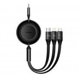 Baseus Bright Mirror 4, USB-C 3-in-1 cable for micro USB / USB-C / Lightning 100W / 3.5A 1.1m (Black)