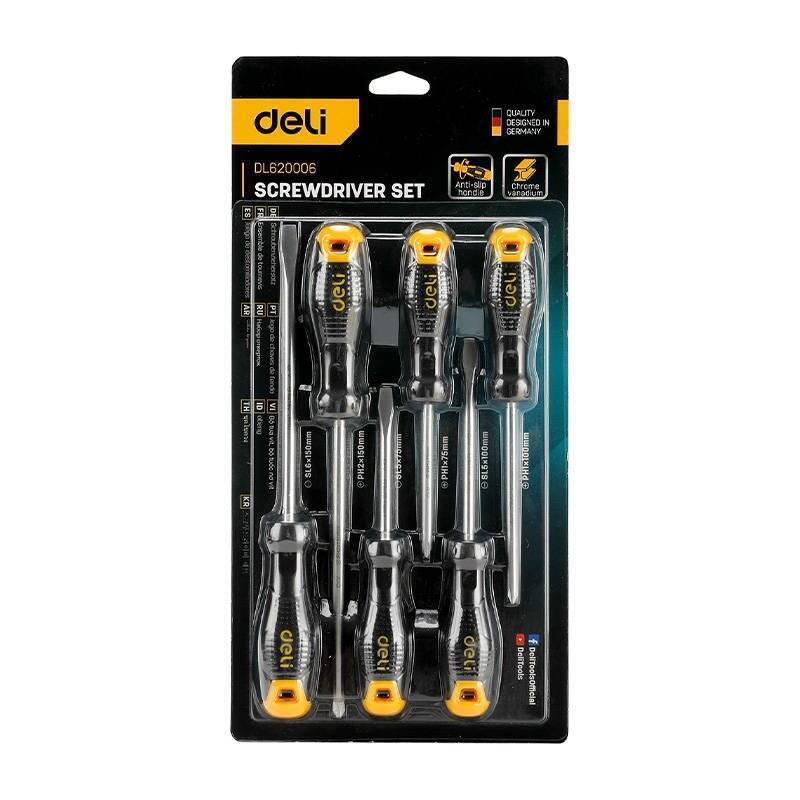 Deli Tools screwdriver set EDL620006, with magnet, 6 pieces