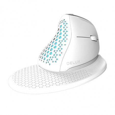 Wireless Ergonomic Mouse Delux M618XSD BT+2.4G RGB (white)