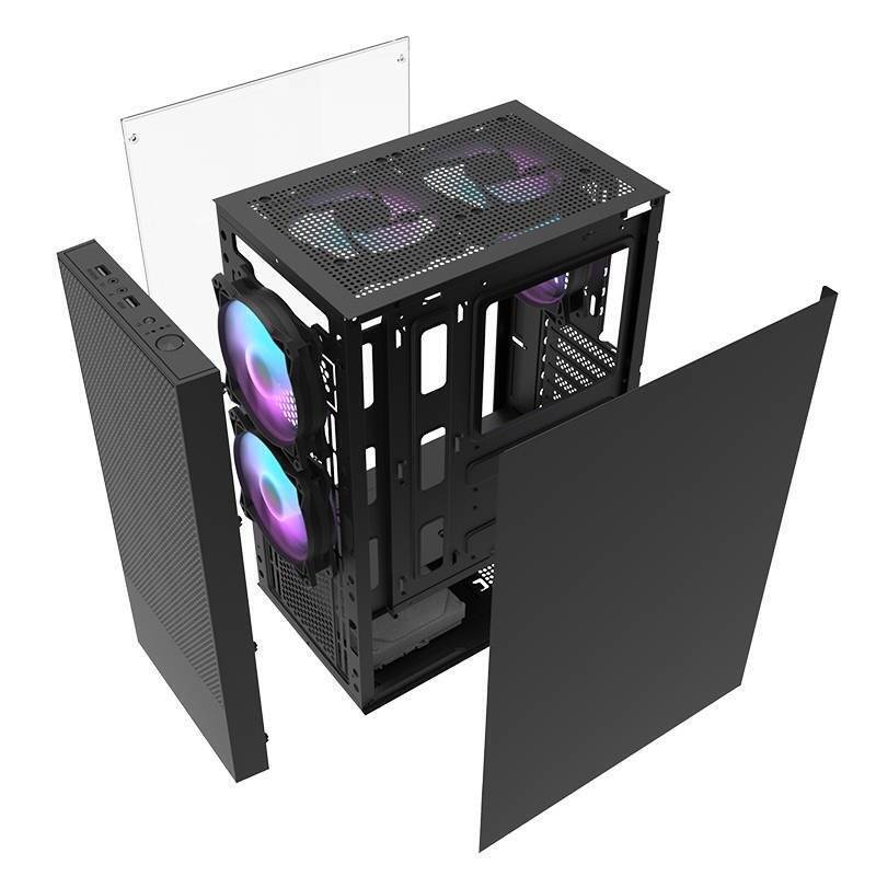 Darkflash A290 computer case + 3 fans (black)