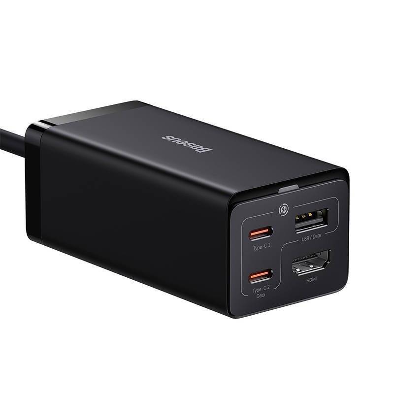 Baseus GaN5 Pro wall charger 2xUSB-C + USB + HDMI, 67W (black)