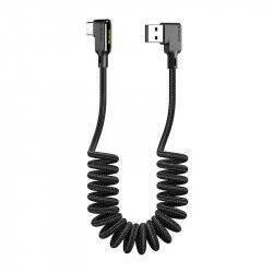USB to USB-C cable, Mcdodo CA-7310, angled, 1.8m (black)