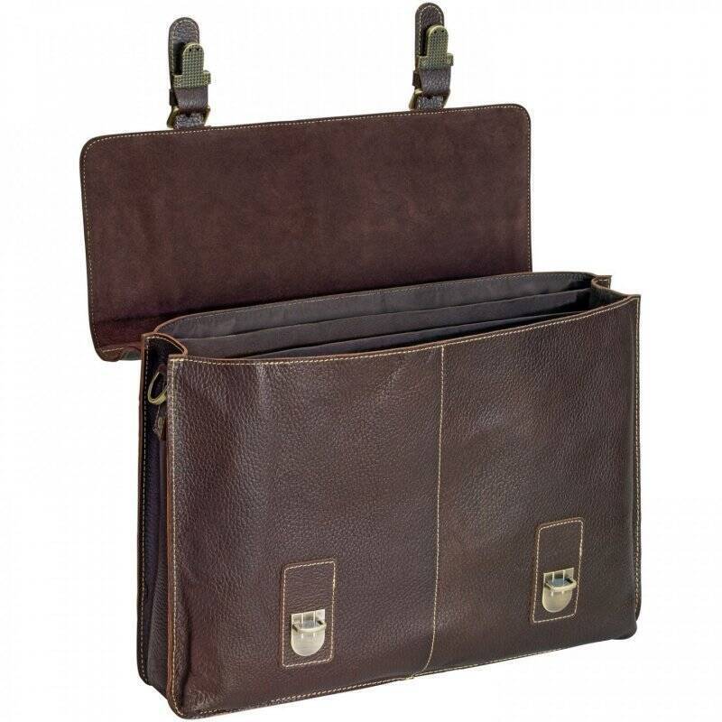 Pedea Leder Umhängetasche "San Marcos" 17,3", braun