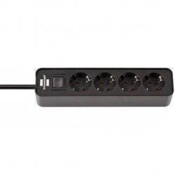 Brennenstuhl Ecolor Steckdosenleiste 4-fach [Polierte Oberfläche, 1.5m Kabel, schwarz]