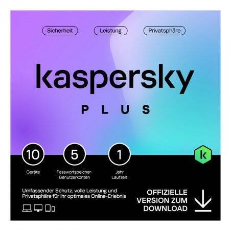 Kaspersky Plus [10 Geräte - 1 Jahr]