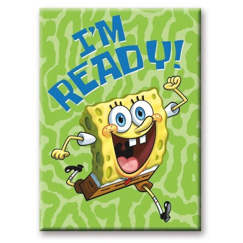 BOB L'EPONGE - Je Suis Prêt - aimant 6.3x8.9cm