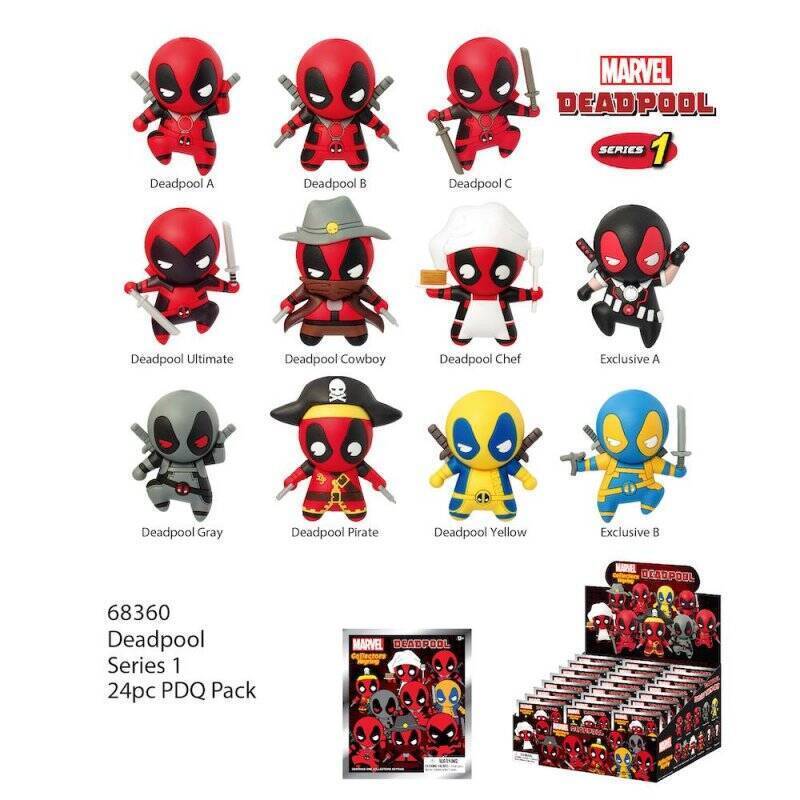 MARVEL - Deadpool Series 1 - 3D Foam Bag Clip (Display 24 Pcs)