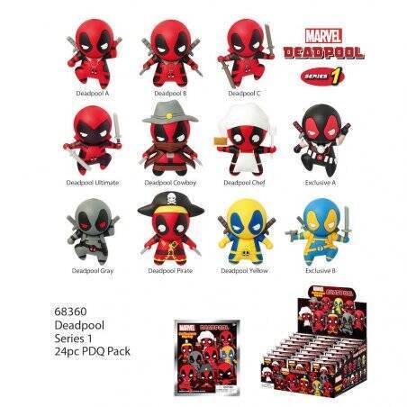 MARVEL - Deadpool Series 1 - 3D Foam Bag Clip (Display 24 Pcs)
