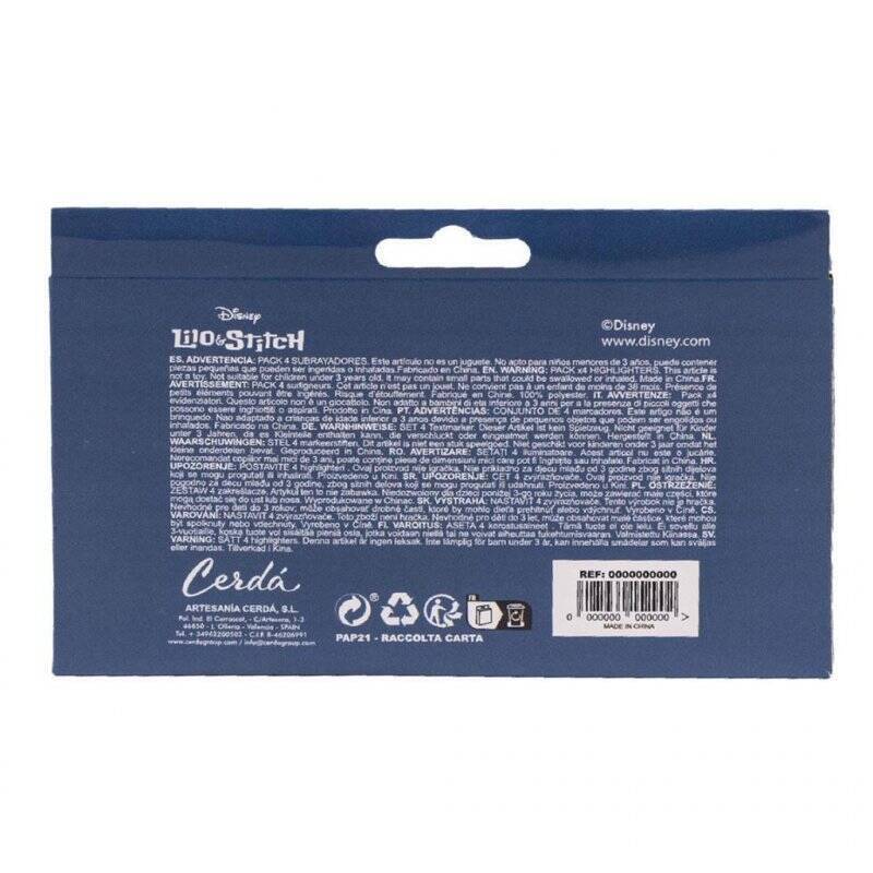 STITCH - Set de 4 Surligneurs Stitch