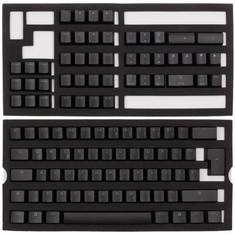 Ducky PBT Double-Shot Keycap Set für Backlight, DE Layout - schwarz