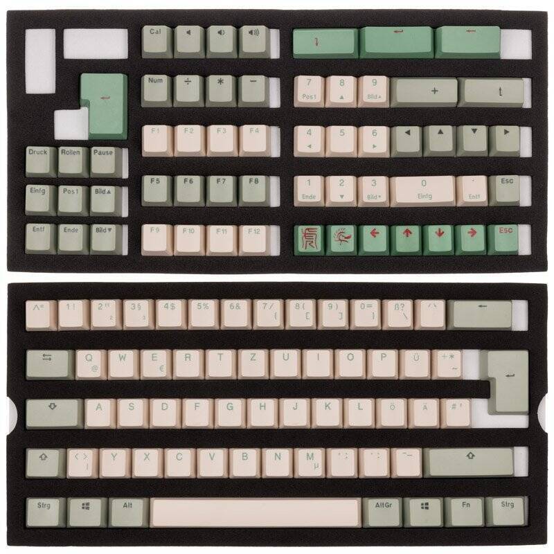 Ducky PBT Double-Shot Keycap Set Matcha - DE Layout