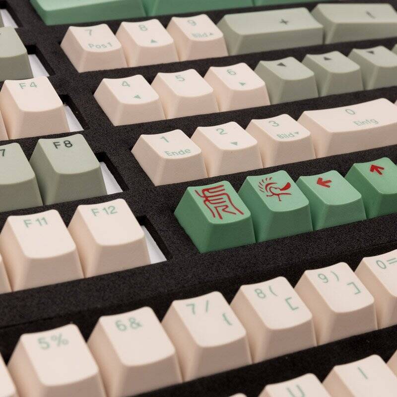 Ducky PBT Double-Shot Keycap Set Matcha - DE Layout