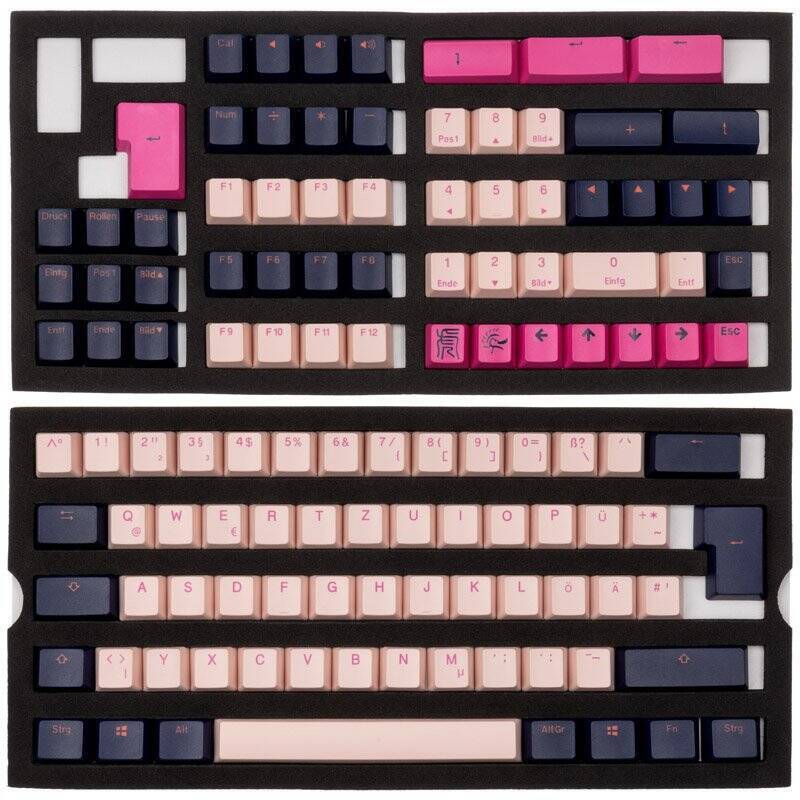 Ducky PBT Double-Shot Keycap Set Fuji - DE Layout