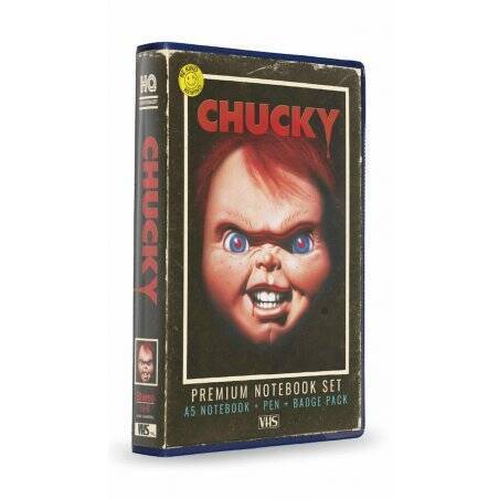 CHUCKY - Set VHS - Set Papeterie (Cahier, Badges et Stylo)