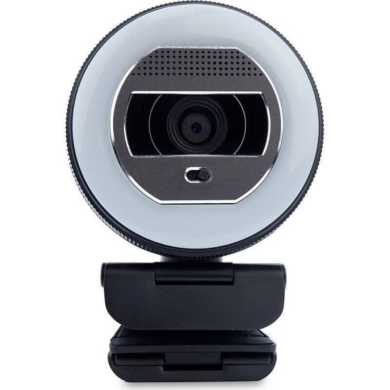 TERRA Webcam Halo mit LED-Lichtkranz (C1868pro) Full-HD, Auto Focus, Stereo Mic, Privacy Slider