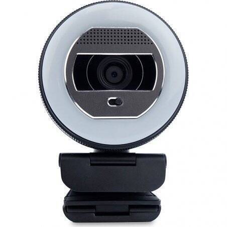 TERRA Webcam Halo mit LED-Lichtkranz (C1868pro) Full-HD, Auto Focus, Stereo Mic, Privacy Slider
