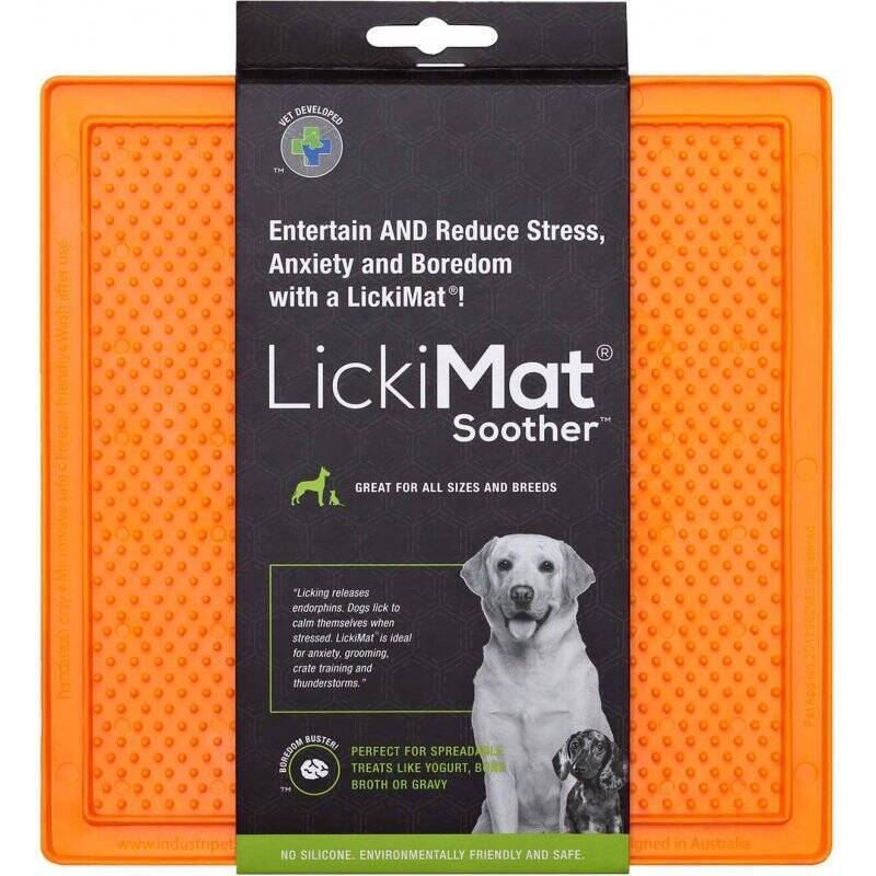 LICKI MAT - Dog Bowl Soother Orange 20X20Cm - (645.5340)
