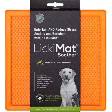 LICKI MAT - Dog Bowl Soother Orange 20X20Cm - (645.5340)
