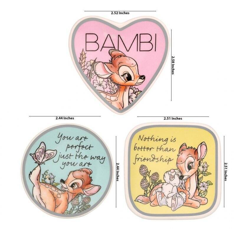 BAMBI - Set de 3 Minis Plateaux à Bijoux - 20,6x7,2x2,3 cm