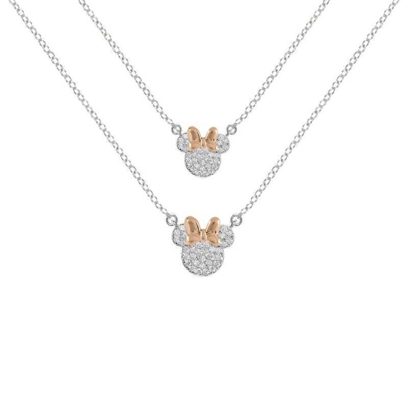 MINNIE - Set Maman & Fille - 2 Colliers Shiny en Laiton Plaqué Argent