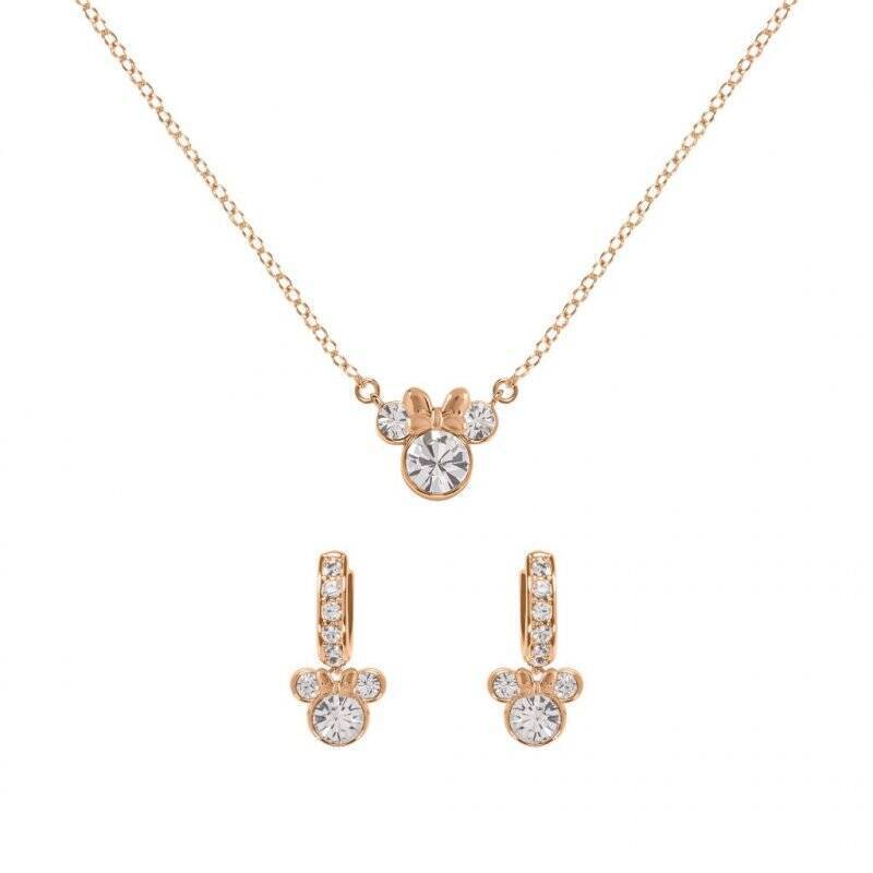 MINNIE -Set Maman & Fille- Collier + Boucles en Laiton Plaqué Argent
