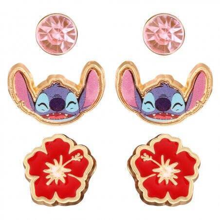 STOCKOFF1-STITCH - Set de 3 Paires de Clous d'Oreilles