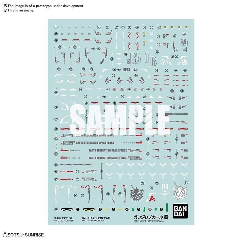GUNDAM - Gundam Decal 132 RG 1/144 Hi-vGUNDAM - Model Kit