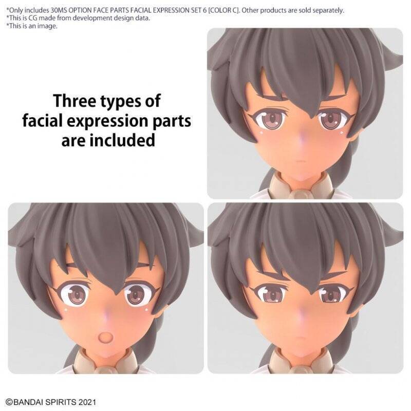 30MS - Option Face Parts Facial Expression Set 6 (Color C) - Model Kit