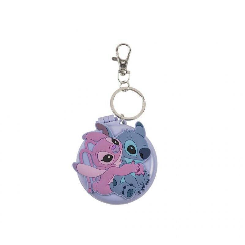 STITCH & ANGEL - Compact Brosse à Cheveux & Miroir en Porte-Clé