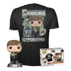 THE MANDALORIAN -Booble Head POP N°482 -Luke avec Enfant +T-shirt (XL)