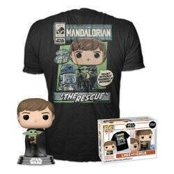 THE MANDALORIAN -Booble Head POP N°482 -Luke avec Enfant + T-shirt (L)