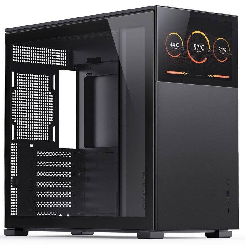 Jonsbo D41 Screen ATX Gehäuse, Tempered Glass - schwarz