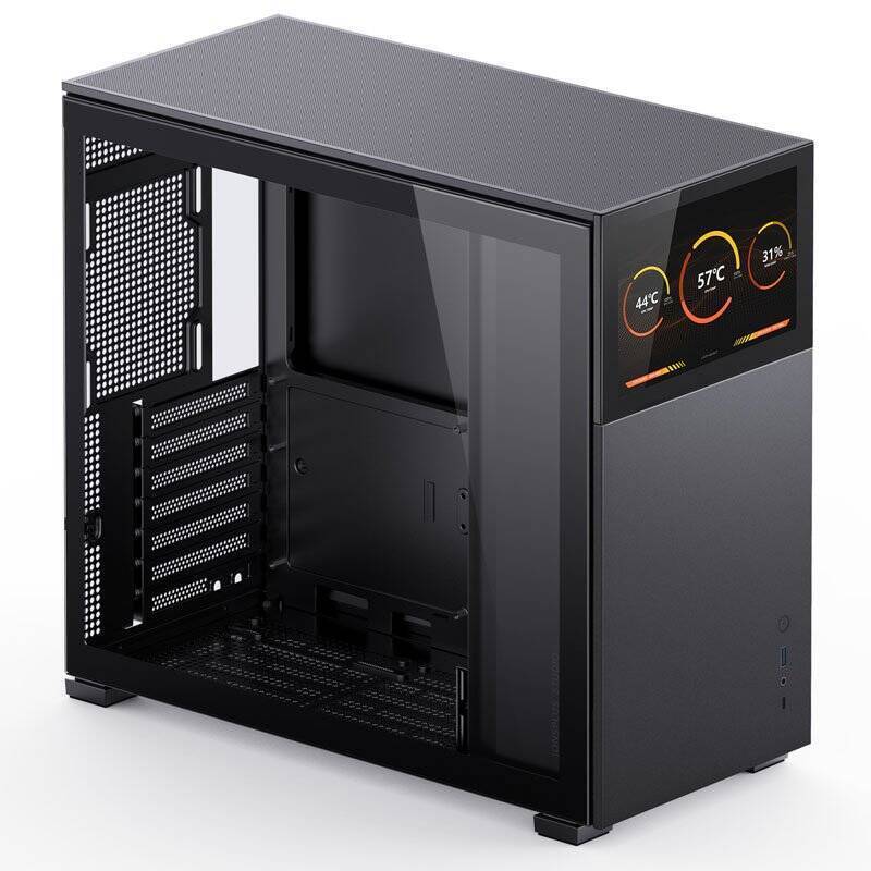 Jonsbo D41 Screen ATX Gehäuse, Tempered Glass - schwarz