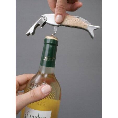 Kikkerland - Lightwood Fish Corkscrew (BA17)